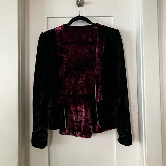 Warrior Within Designs Blush Velvet + Black Velvet Reversible Caliko Jacket - Picture 4 of 7